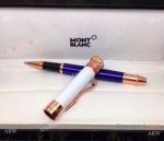 Mont Blanc Writers Edition Blue and White Rollerball Pen Fake Mont Blanc Pens for Sale